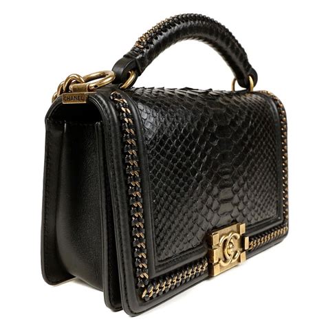 chanel python handbag|chanel le boy python bag.